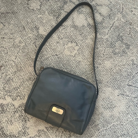 Vintage Dior grey gray Leather Shoulder Bag - Picture 1 of 16